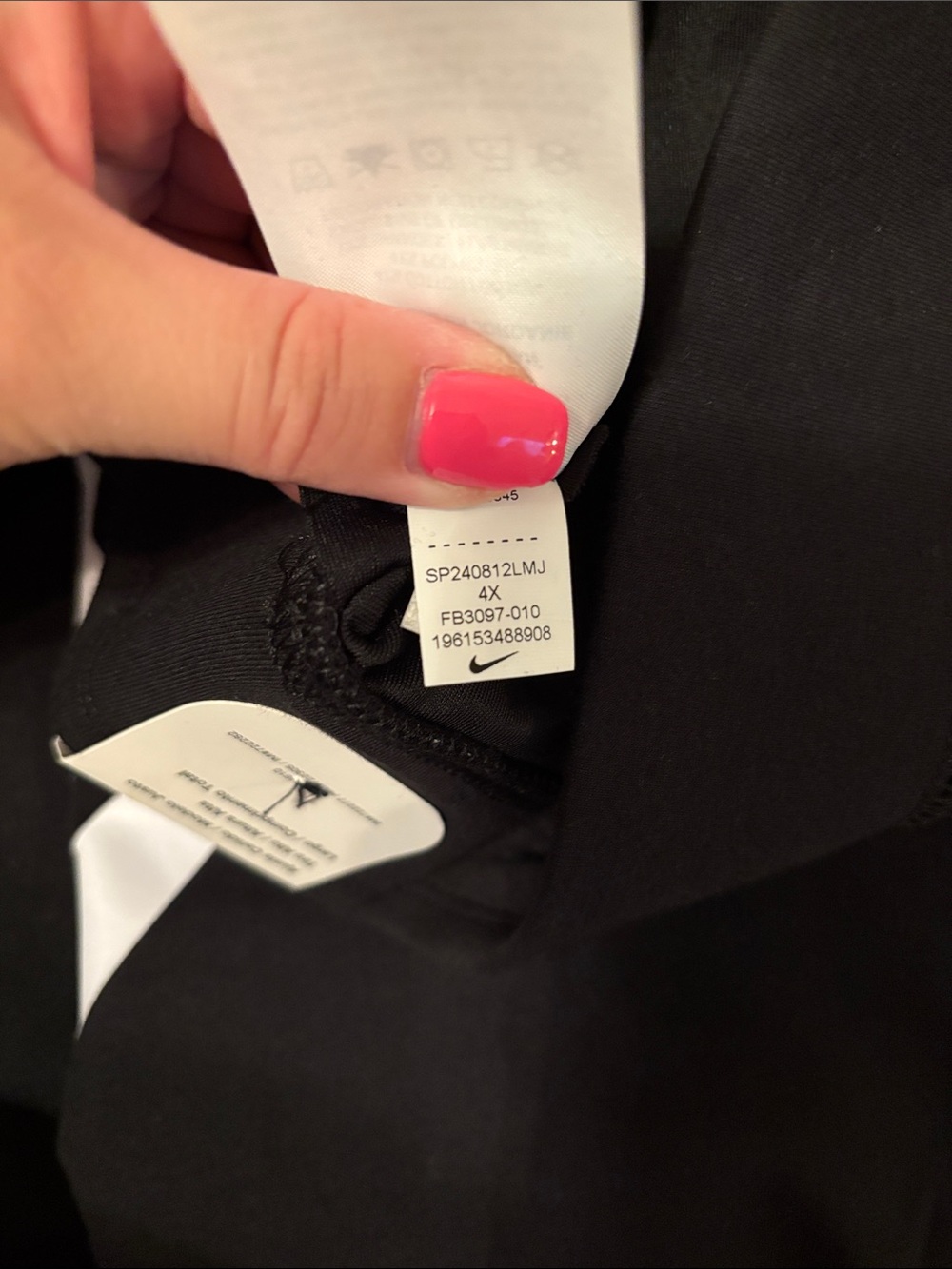 Nike Women Black Leggings with White Swoosh - Picture 3 of 5